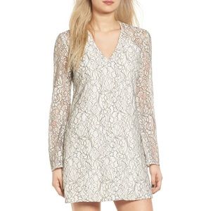 WAYF lace bell sleeve shift dress